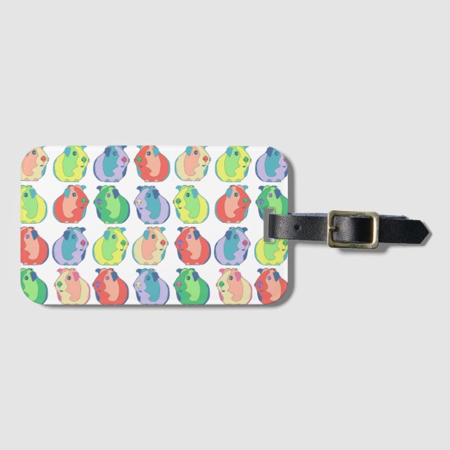 Pop-Kunst-Meerschweinchen-Muster Gepäckanhänger (Vorderseite (Horizontal))