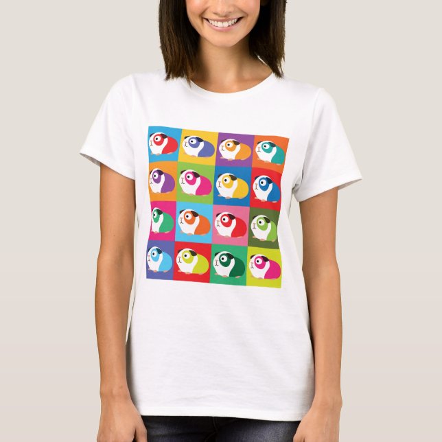 Pop-Kunst-Meerschweinchen T-Shirt (Vorderseite)