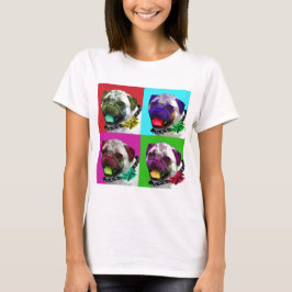 Pop-Kunst-Mops-Frauen T-Shirt