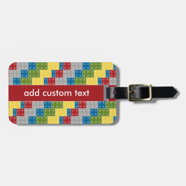 Pop-Kunst-Muster-bunte Ziegelsteine für Jungen Gepäckanhänger (Vorderseite horizontal)