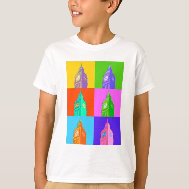 Pop-Kunst Neonbig Ben T-Shirt (Vorderseite)