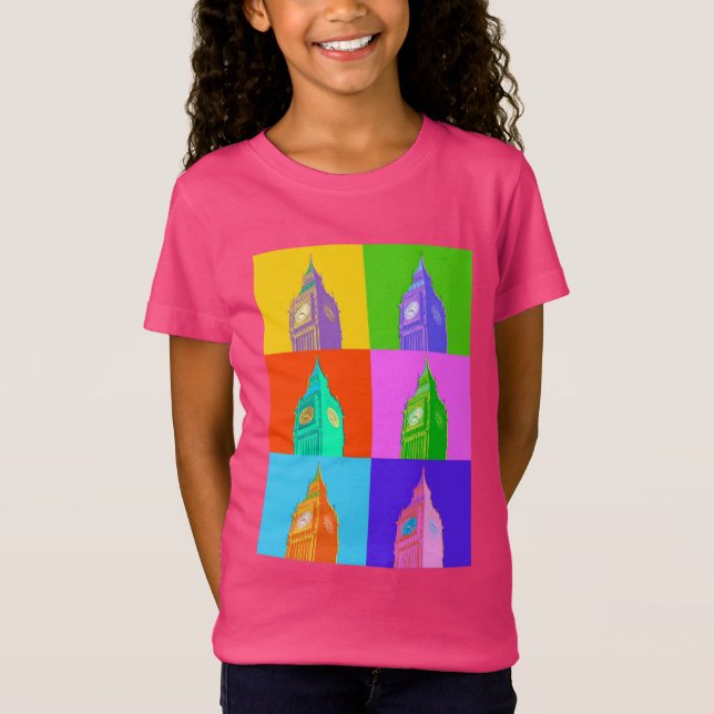 Pop-Kunst Neonbig Ben T-Shirt (Vorderseite)