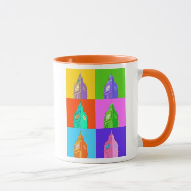 Pop-Kunst Neonbig Ben Tasse (Rechts)