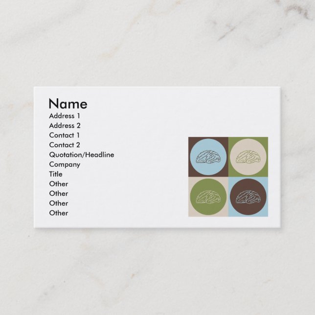 Pop-Kunst-Neurologie Visitenkarte (Vorderseite)