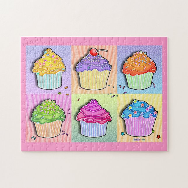 Pop-Kunst-Regenbogen-Kuchen-Puzzlespiel Puzzle (Horizontal)