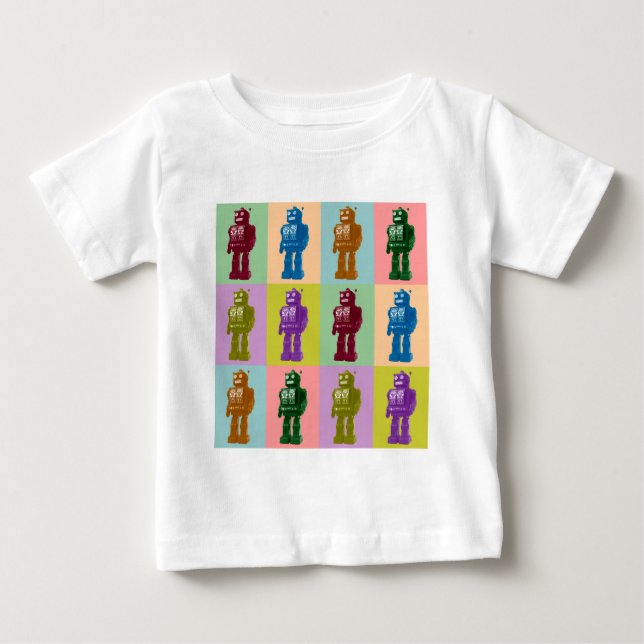 Pop-Kunst-Roboter Baby T-shirt (Vorderseite)