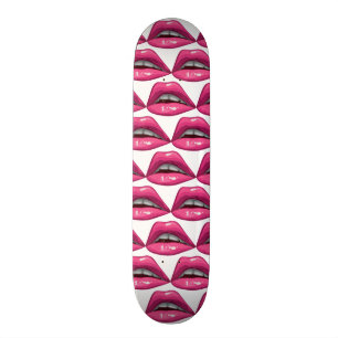 Pop-Kunst-Rosa-Lippenmake-up Skateboard