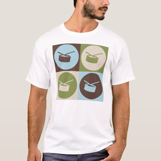 Pop-Kunst-Schlinge-Trommel T-Shirt (Vorderseite)