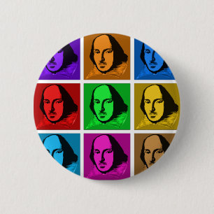 Pop-Kunst Shakespeare Button