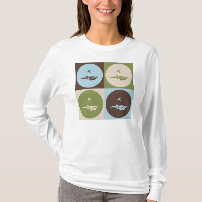 Pop-Kunst Skydiving T-Shirt (Vorderseite)