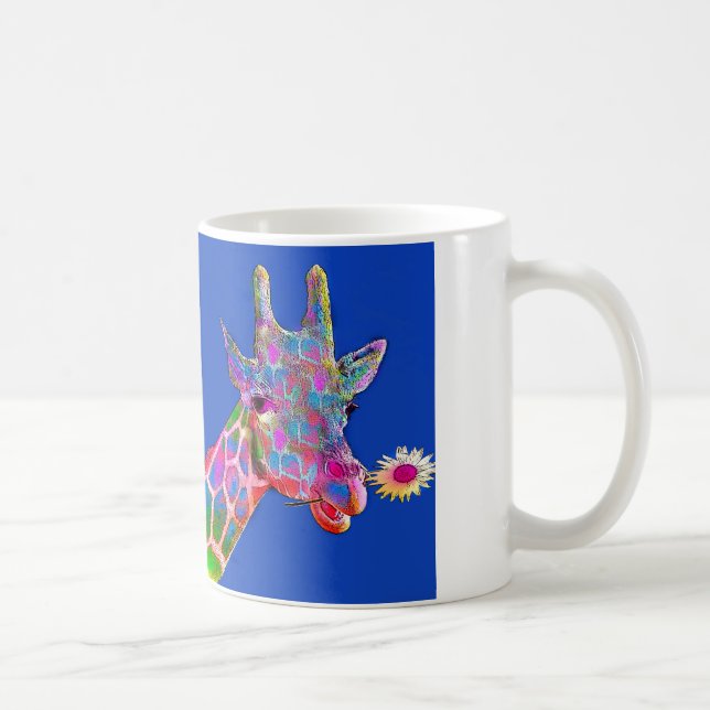 Pop-Kunst-Sonnenblume-Giraffe Tasse (Rechts)