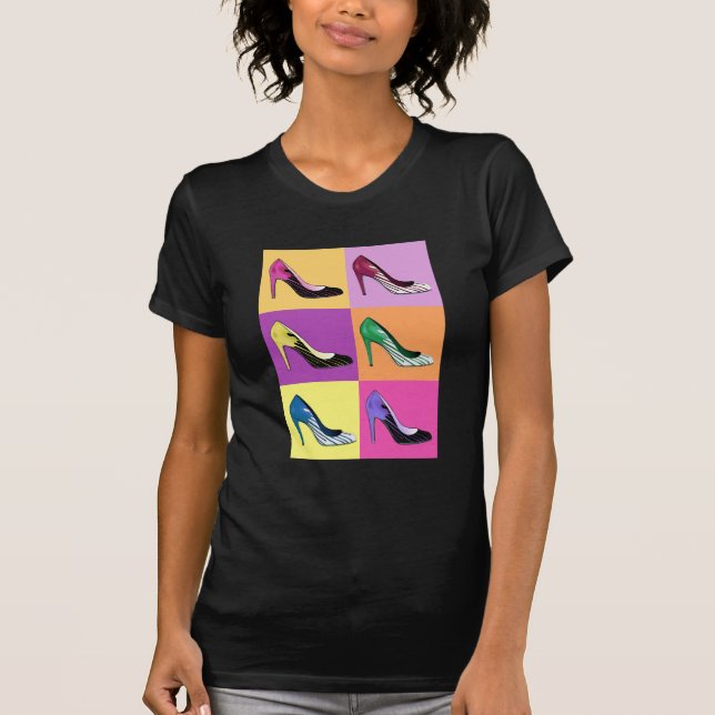 Pop-Kunst-Stilett-Pumpe/hoch Heels T-Shirt (Vorderseite)