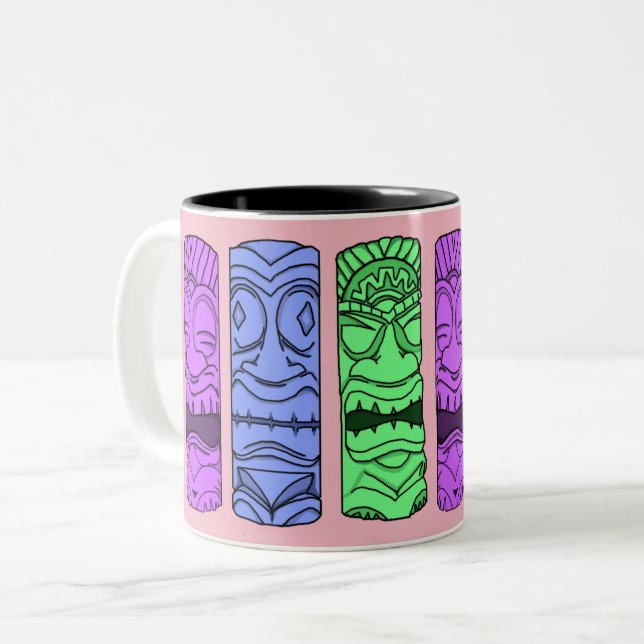 Pop-Kunst Tiki HauptTasse Zweifarbige Tasse