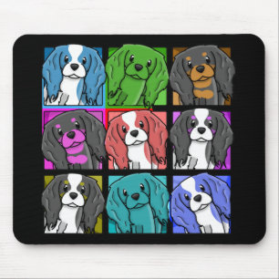 Pop-Kunst-unbekümmerter Königcharles Spaniel Mousepad