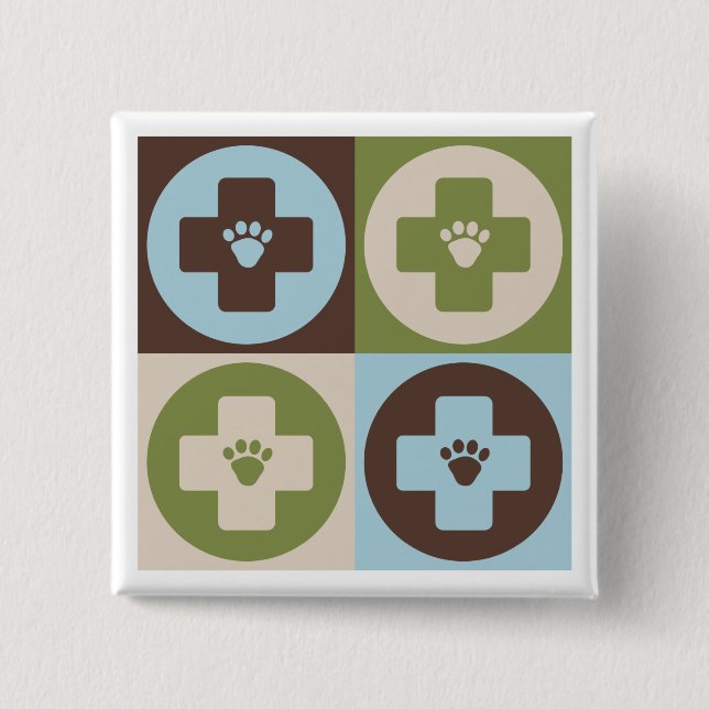 Pop-Kunst-Veterinärmedizin Button (Vorderseite)