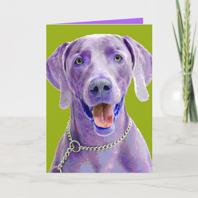 Pop-Kunst Weimaraner Karte (Vorderseite)