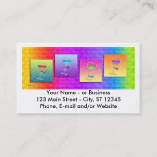 Pop-Kunst-Wein GESCHÄFTS-KARTEN (horizontal) Visitenkarte