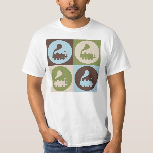 Pop-Kunst-Züge T-Shirt (Vorderseite)