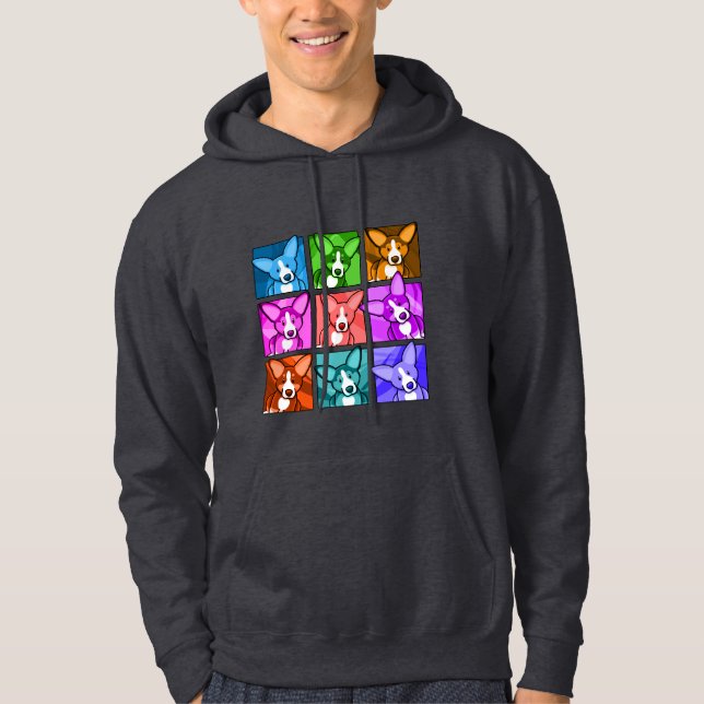 Pop-KunstCorgi Hoodie (Vorderseite)