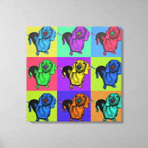 Pop-Kunstdachsund-Dackel täfelt MehrfarbenPopart Leinwanddruck
