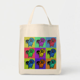 Pop-Kunstdachsund-Dackel täfelt MehrfarbenPopart Tragetasche