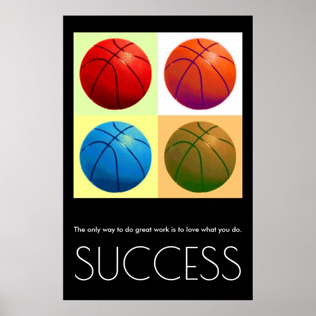 Pop Kunstgeschichte Motivierend Basketball Stilvol Poster (Vorne)