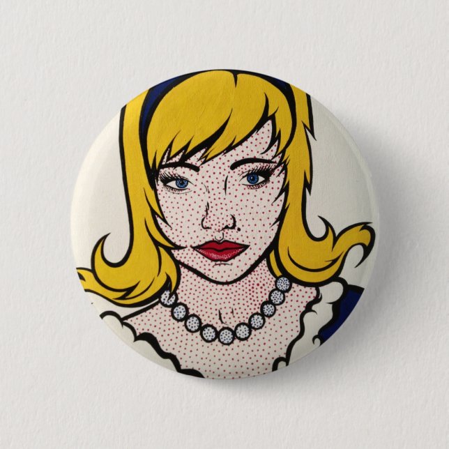 Pop-Kunstknopf von Frauen Button (Vorderseite)
