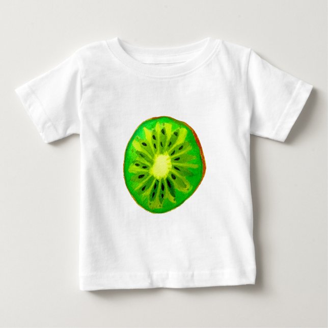 Pop kunstkunst helle Kiwfrucht Original Aquarell Baby T-shirt (Vorderseite)