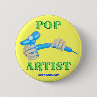 Pop-Künstler-Ballon-Hund Button