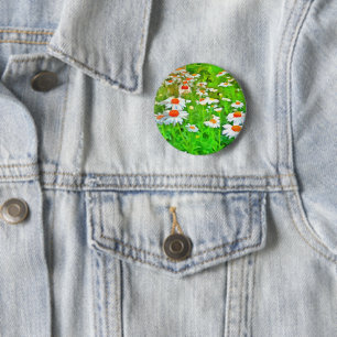 Pop Kunstlichter und farbenfrohe Art Daisies v1 z Button