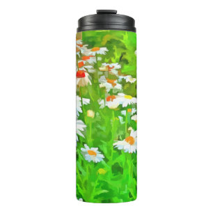 Pop Kunstlichter und farbenfrohe Art Daisies v1 z Thermosbecher
