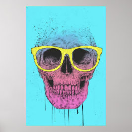 Pop-Kunstschädel mit Brille Poster