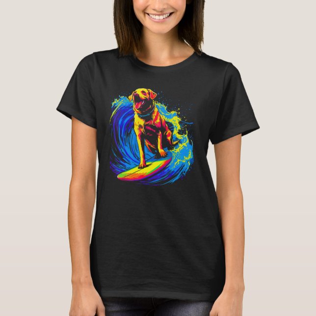 Pop Labrador Retriever Hundesurf T-Shirt (Vorderseite)