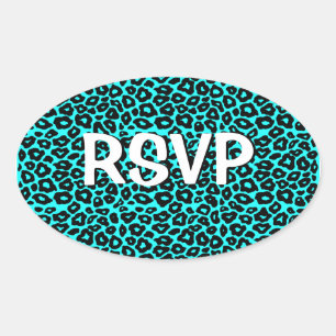 Pop Leopard Ovaler Aufkleber