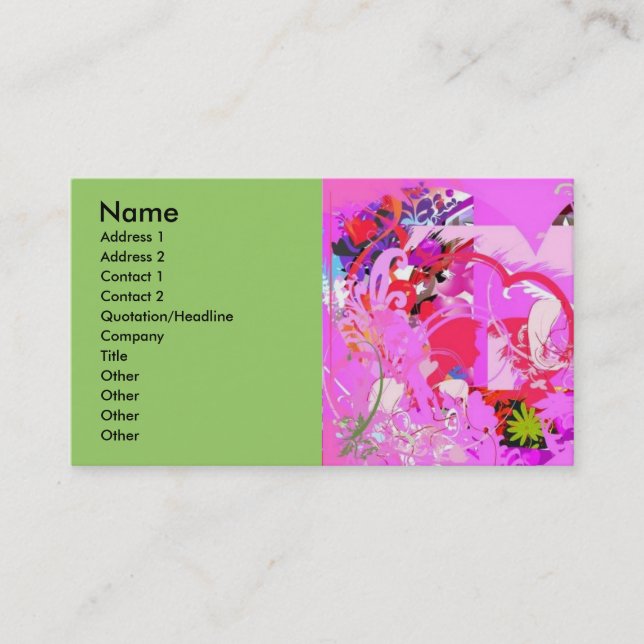 Pop-Liebe-Visitenkarte Visitenkarte (Vorderseite)