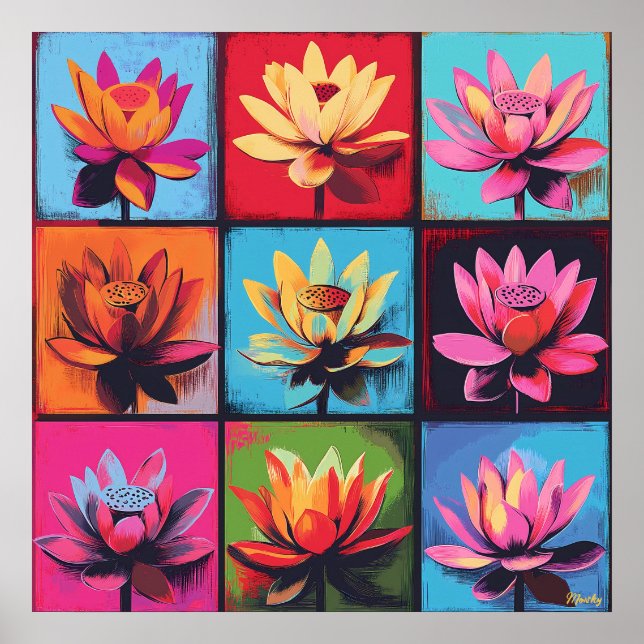 Pop Lotus Grid Poster (Vorne)