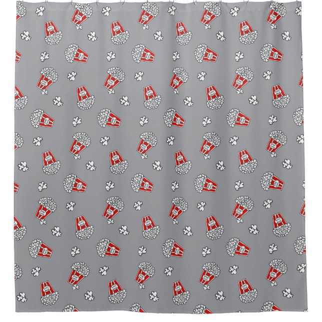 Pop Mais Toss auf Grau Duschvorhang (Vorderseite)