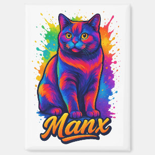 Pop Manx Cat Lago Maggiore Magnet