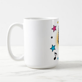 Pop microphone with colorful stars and music notes kaffeetasse