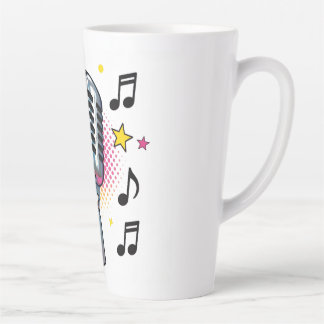 Pop microphone with colorful stars and music notes milchtasse