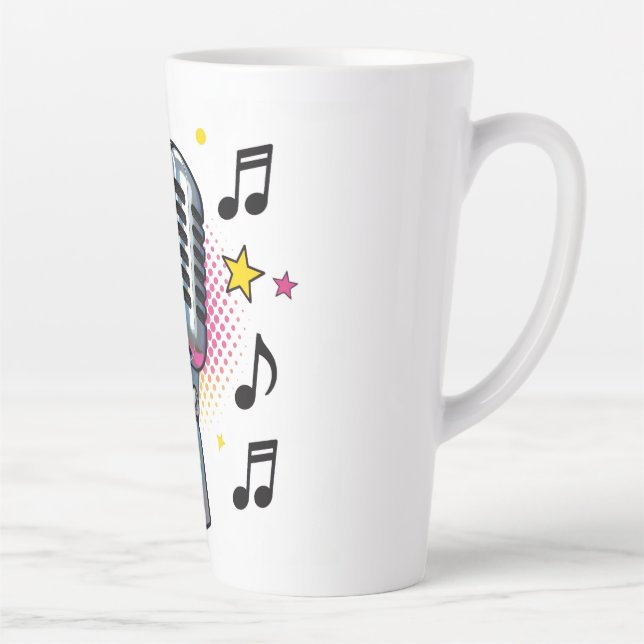 Pop microphone with colorful stars and music notes milchtasse (Rechts)