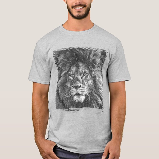 Pop mit benutzerdefiniertem Template Lion Art Mens T-Shirt (Vorderseite)