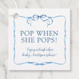 Pop mit blauer Ribbon, wenn sie Pop Geschenkanhänger