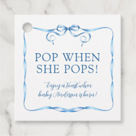 Pop mit blauer Ribbon, wenn sie Pop Geschenkanhänger