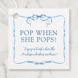 Pop mit blauer Ribbon, wenn sie Pop Geschenkanhänger