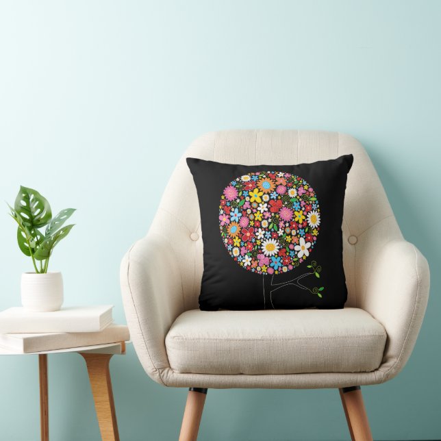 Pop mit bunten Frühlingsblumen Kissen (Stuhl )