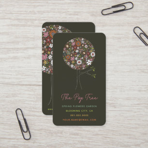 Pop mit bunten Frühlingsblumen Visitenkarte