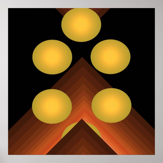 Pop mit leuchtender Farbe Art Geometrisches Poster (Vorne)