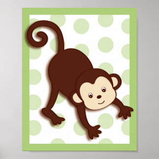 Pop Mod Monkey Jungle Kinderzimmer Wand an Wand Dr Poster