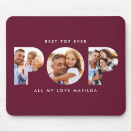 Pop Multi Foto Moderne bordeauxfarbene Eleganz Mousepad